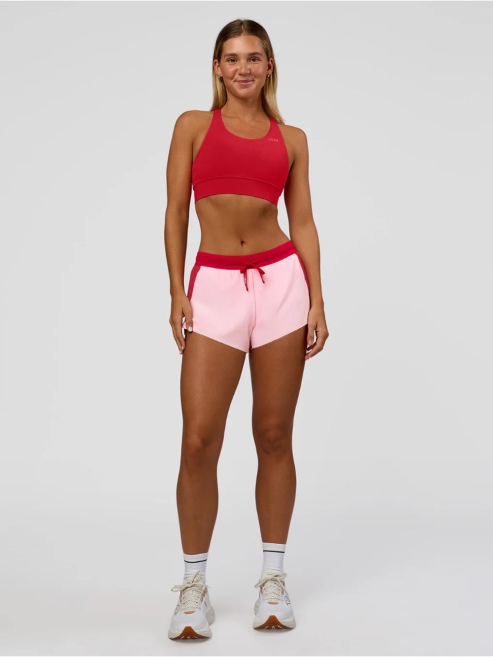 LSKD Accelerate 3" Mid-Rise Running Short Scarlet Marshmallow XS NEW WITH TAGS - Picture 5 of 13